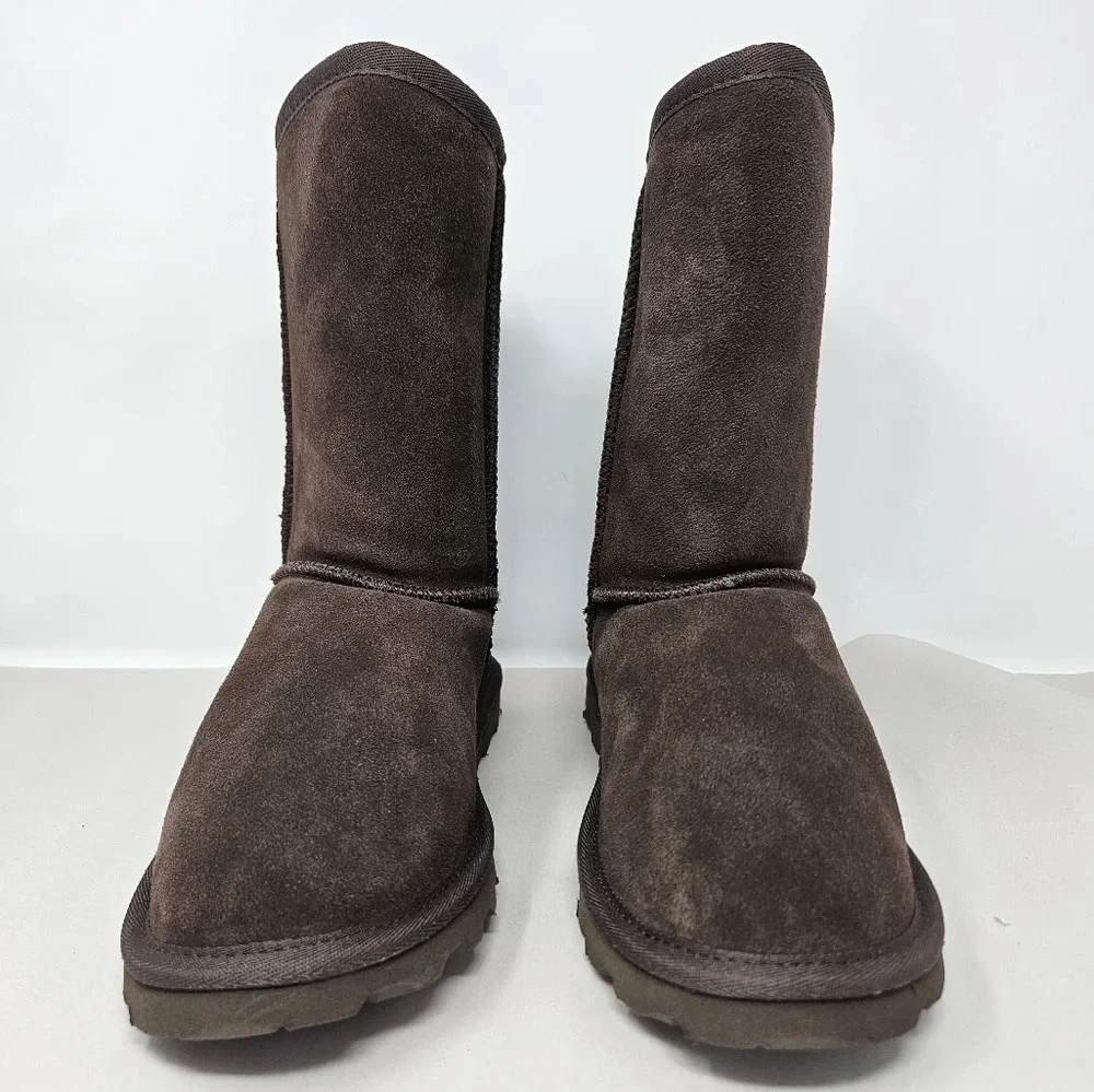 Dream Pairs Boots Womens Sz 8 Brown Faux Suede Knitted Back Faux Fur Adj.